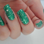 Green-White-Glitter