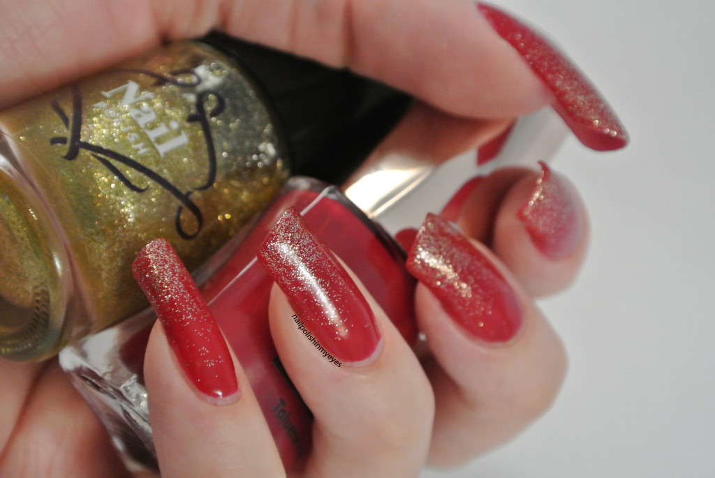 Red and Gold Glitter Nail Art Ideas - wide 3