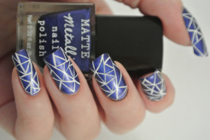 Blue & White Abstract Triangles