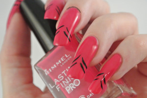 Pink Abstract French Manicure Stripes