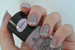 Purple & Glitter French Manicure
