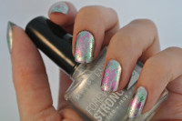 Silver, Green & Purple Foil Manicure