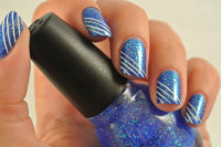 Blue & White Diagonal Stripes